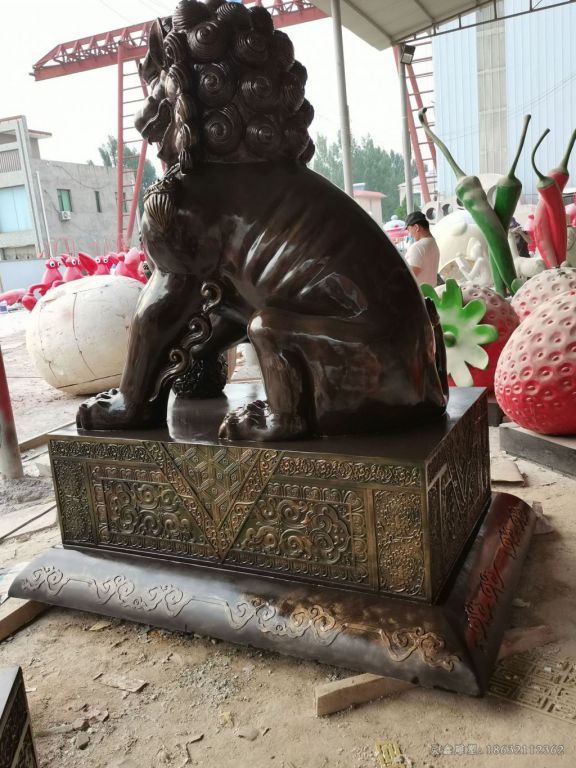狮子动物铜雕 (16)