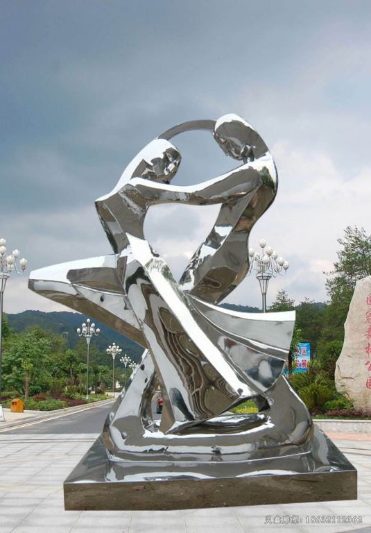 不锈钢舞蹈景观雕塑 (7)