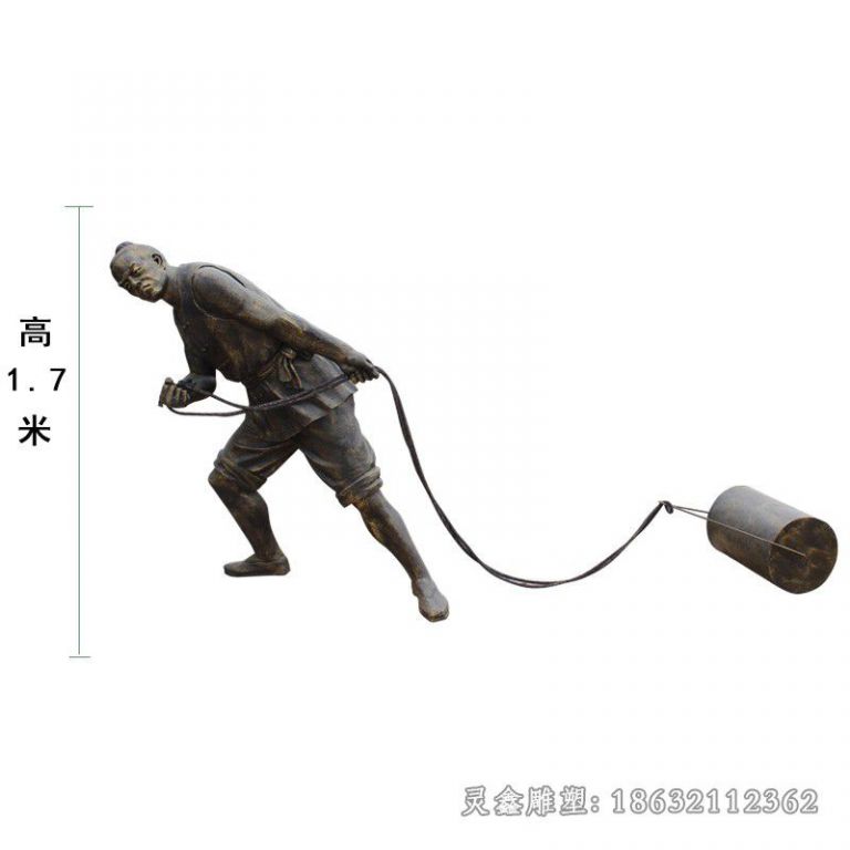 农耕文化景观人物铜雕