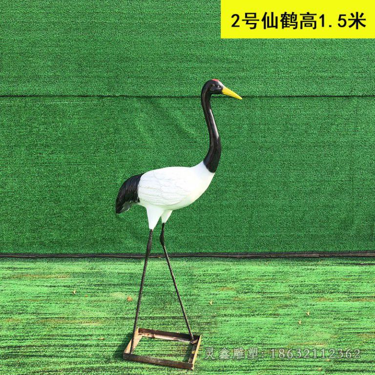 站姿仙鹤不锈钢动物雕塑