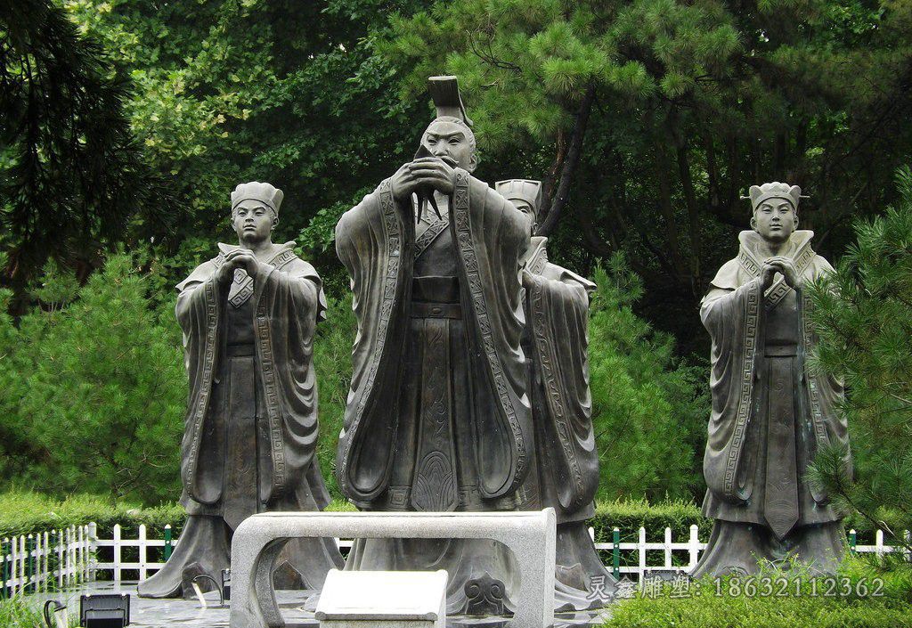 古代人物景观铜雕