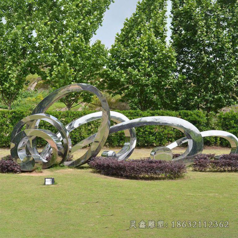 异形圆环不锈钢雕塑