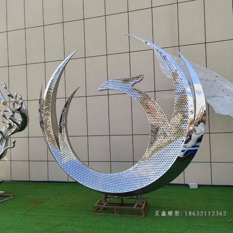 不锈钢抽象凤凰雕塑