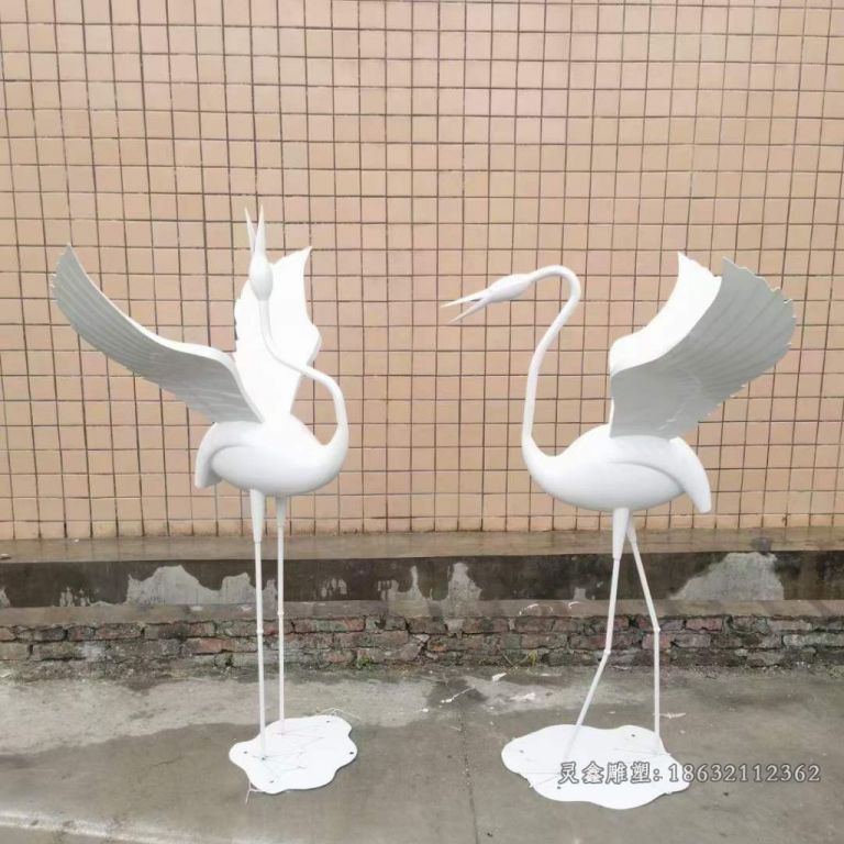 动物火烈鸟不锈钢雕塑