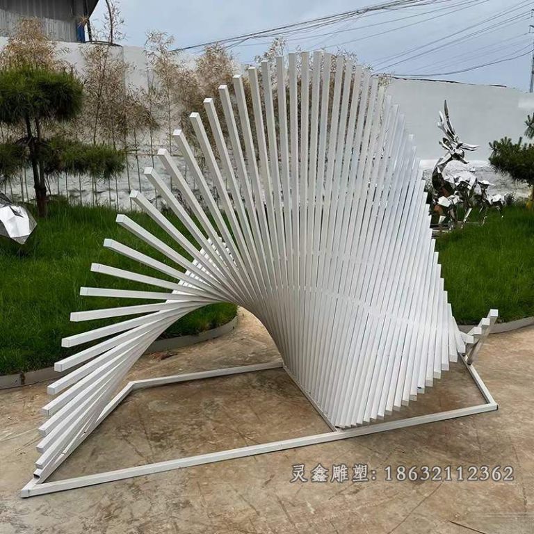 抽象扇子不锈钢雕塑