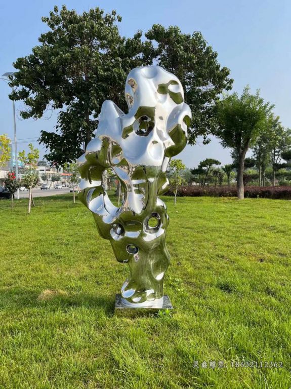 太湖石不锈钢景观雕塑