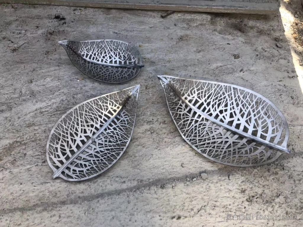 不锈钢树叶城市雕塑