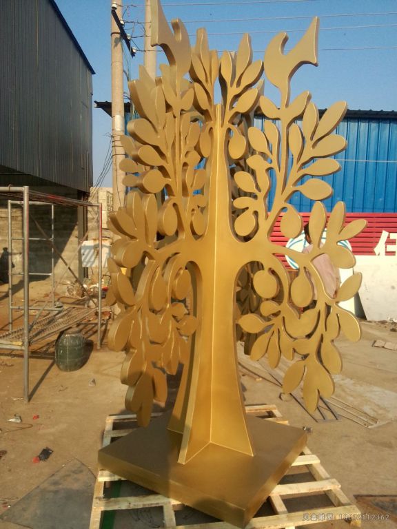 抽象不锈钢树景观雕塑