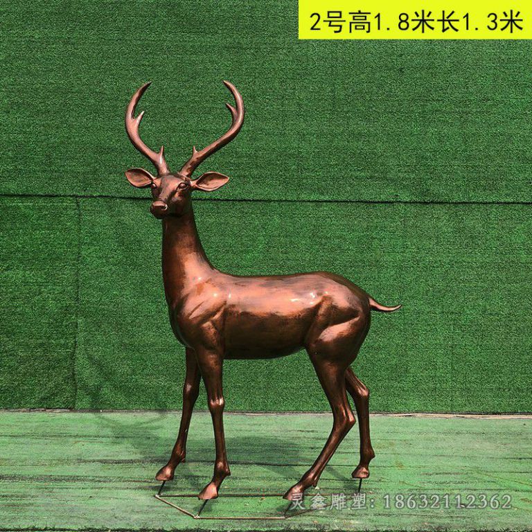 叉角小鹿动物铜雕