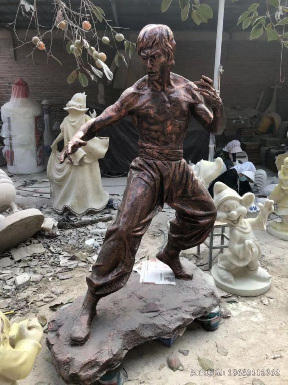 功夫之王李小龙人物铜雕