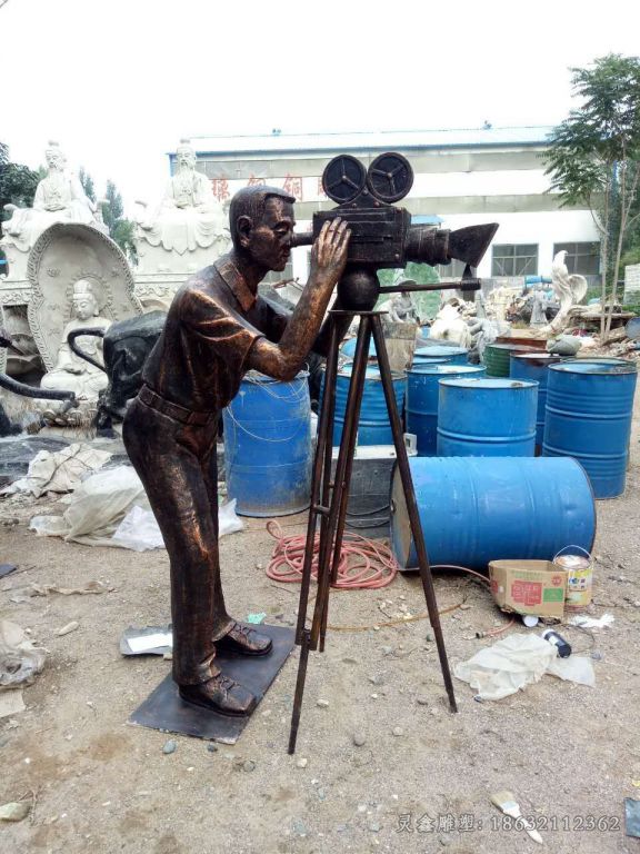 照相人物景观铜雕