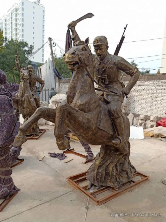 红色文化主题红军铜雕