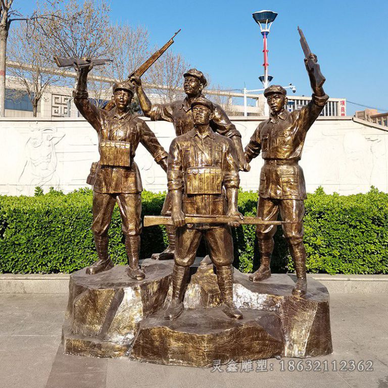 红军新胜利会师铜雕