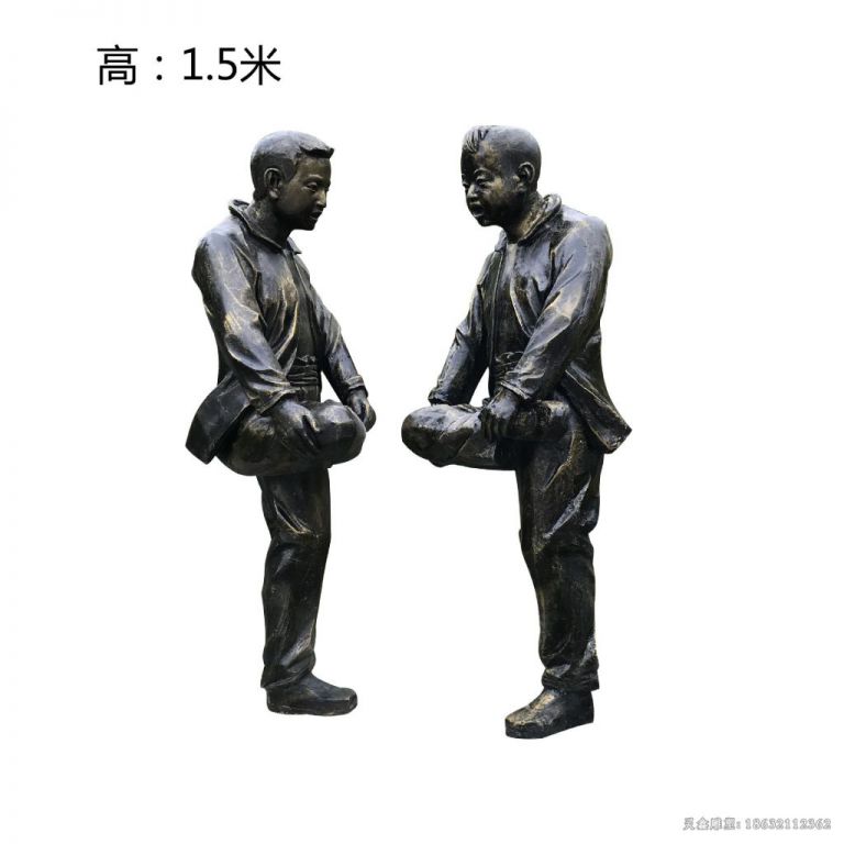 撞拐儿童人物景观铜雕