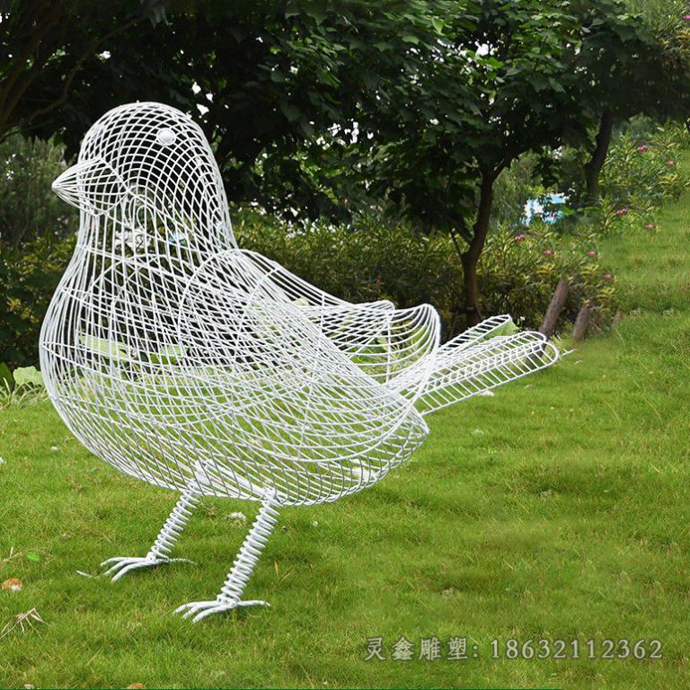 镂空小鸟不锈钢雕塑