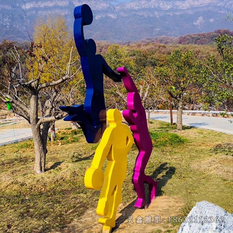 不锈钢运动景观雕塑