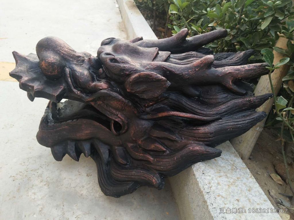 抽象龙头景观铜雕