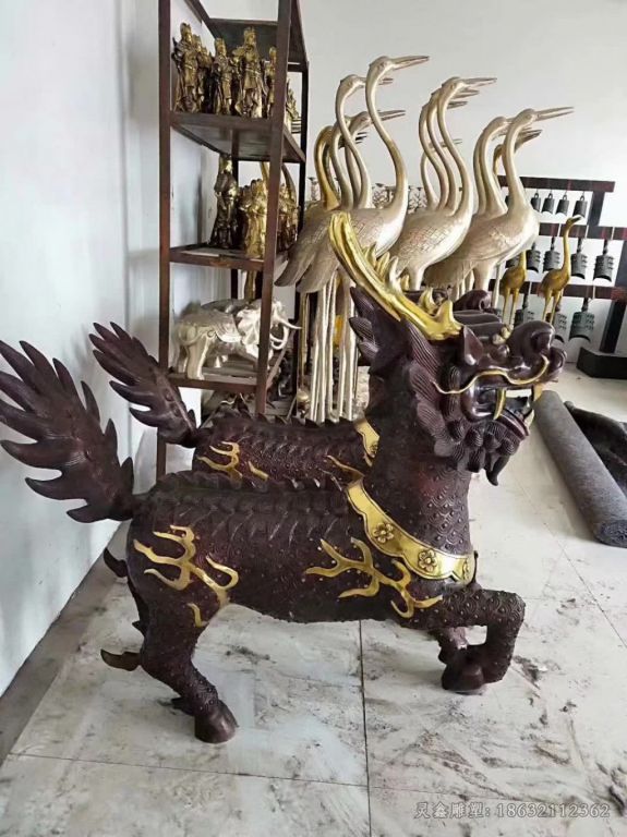 麒麟动物景观铜雕