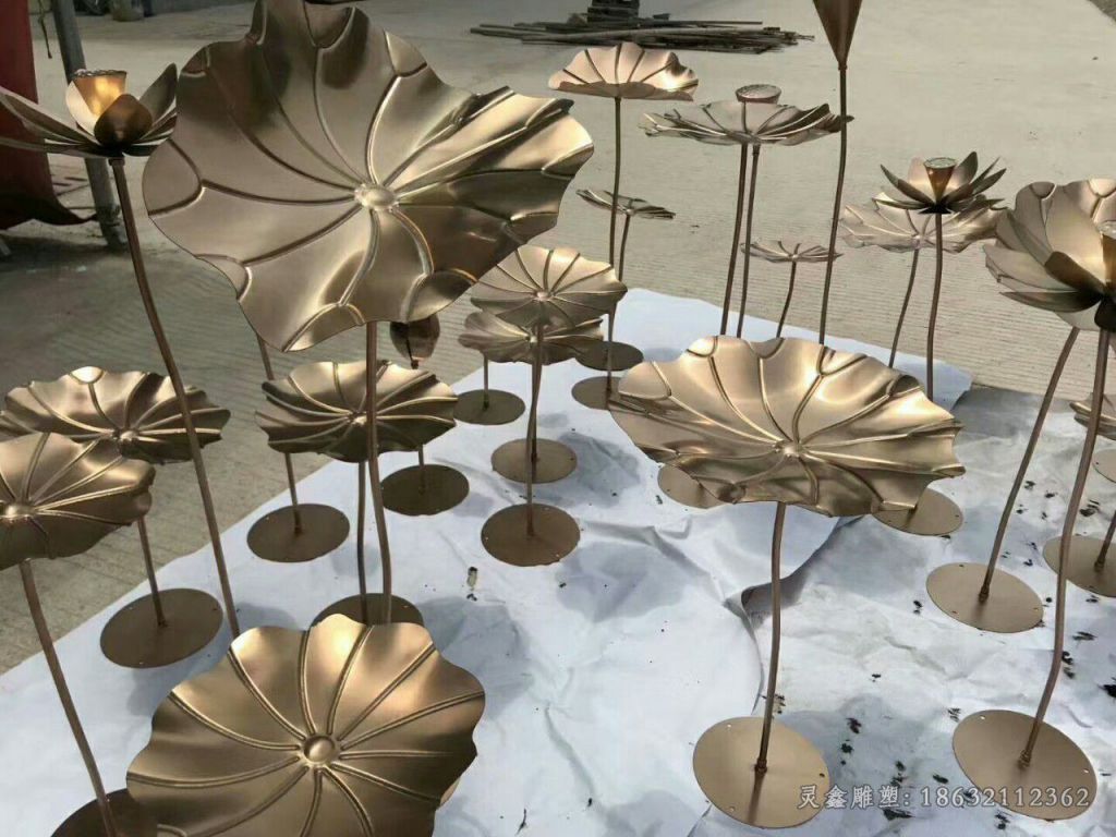 不锈钢荷花标志雕塑