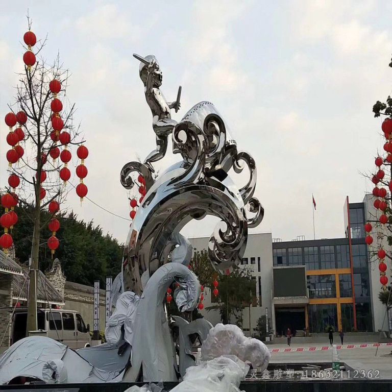 不锈钢抽象人物雕塑