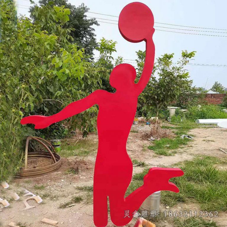 打篮球不锈钢雕塑