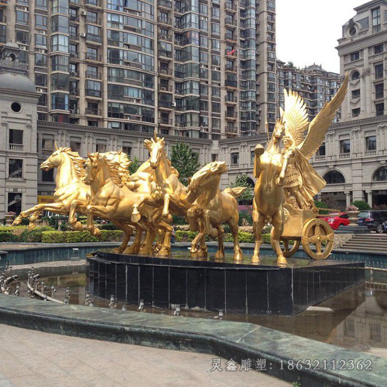 阿波罗战车景观铜雕