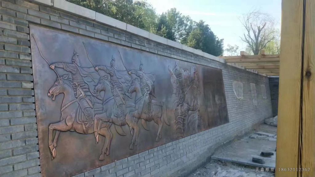 浮雕骑马人物铜雕