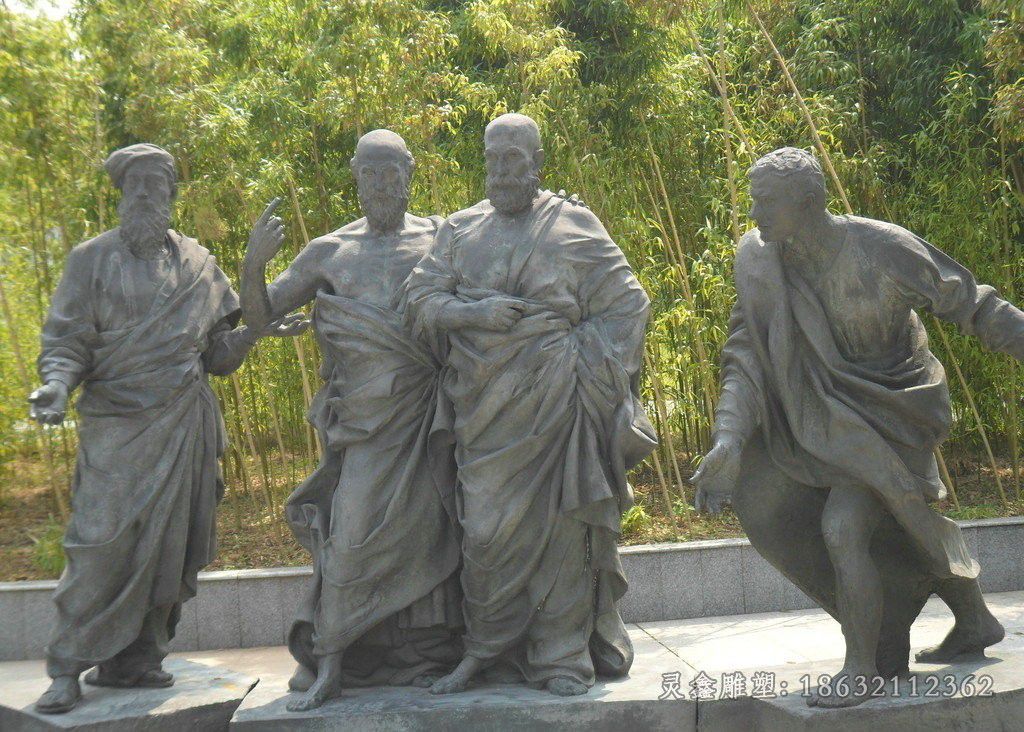 西方名人景观铜雕