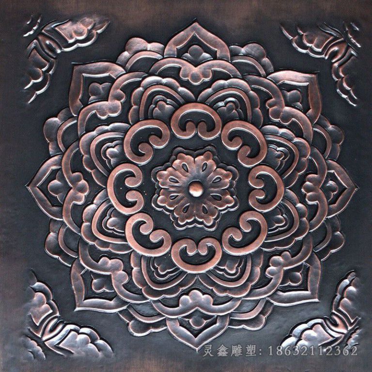 浮雕花朵景观铜雕