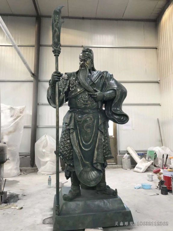 握刀关公人物铜雕