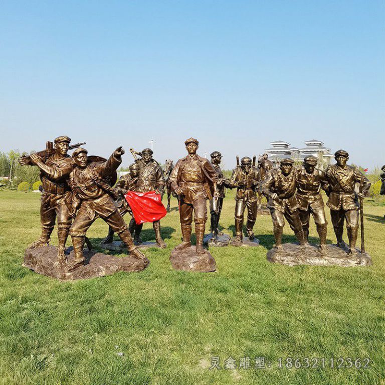 红军人物标志铜雕