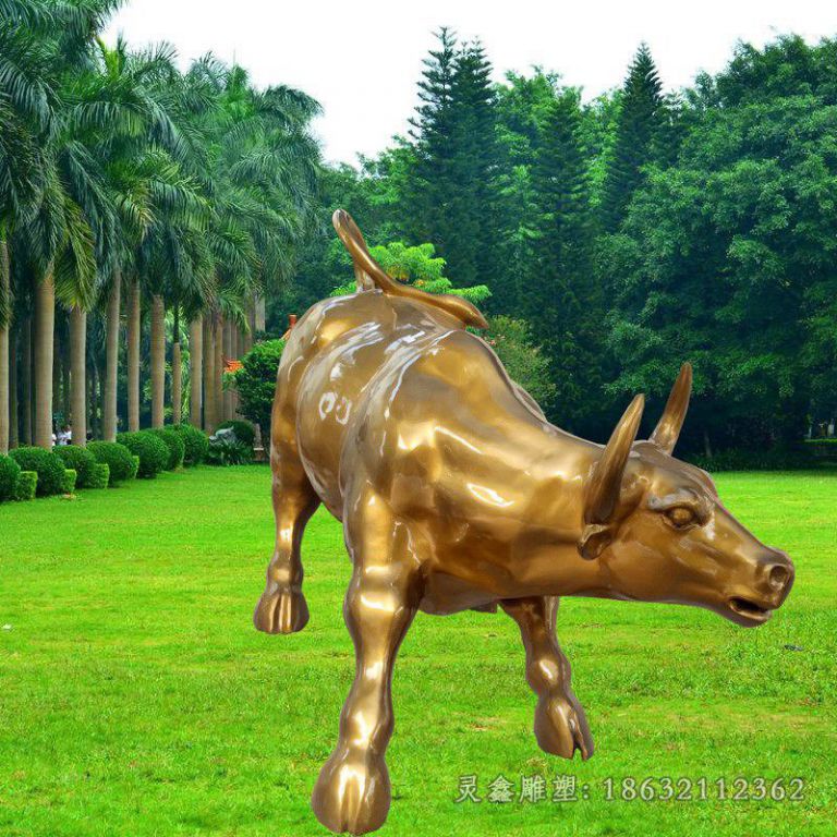 华尔街牛动物铜雕