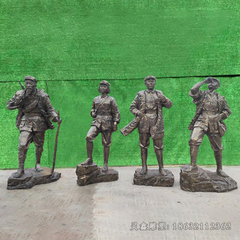 抗战红军人物铜雕
