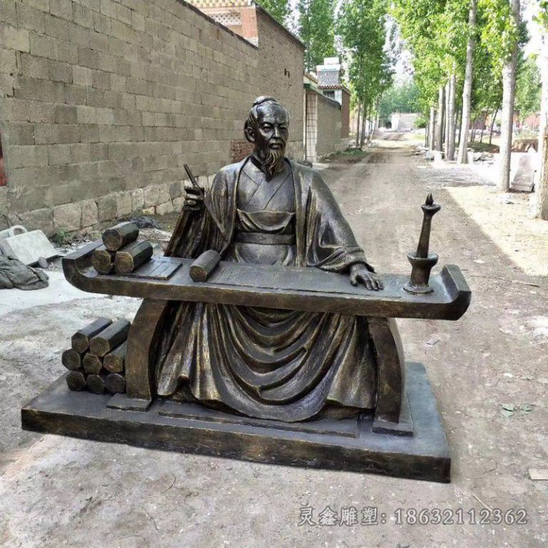 张仲景写字景观铜雕