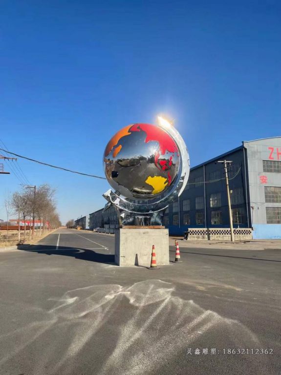 不锈钢地球仪景观雕塑