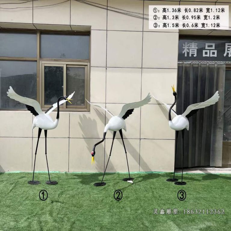 动物火烈鸟不锈钢雕塑