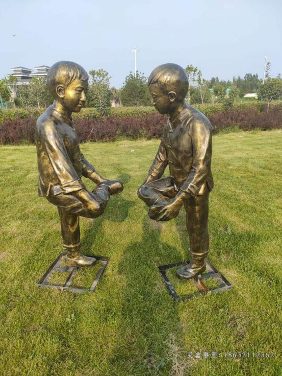 民俗文化撞拐人物铜雕