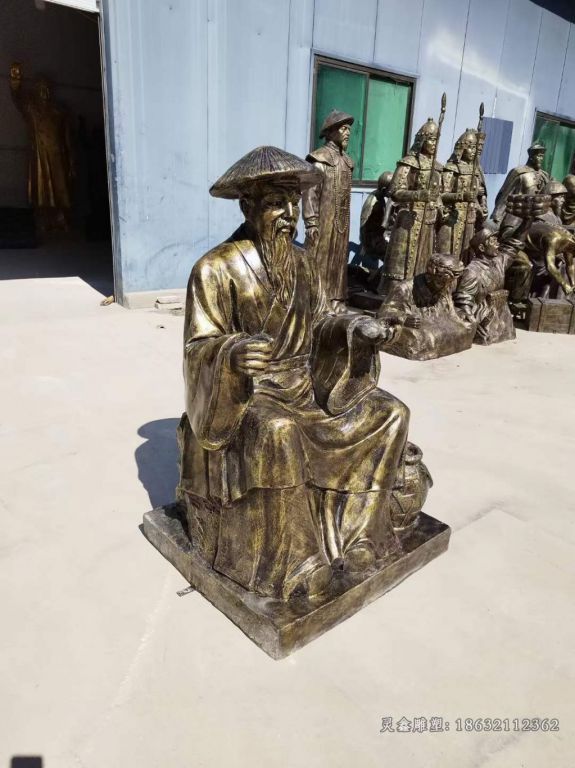 渔文化渔夫人物铜雕