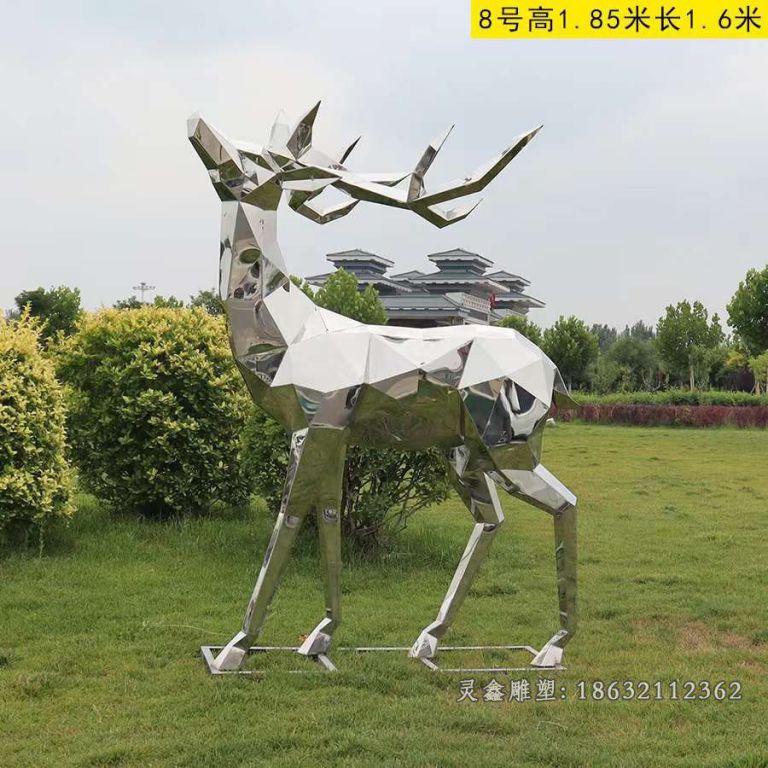 几何抬头鹿不锈钢雕塑