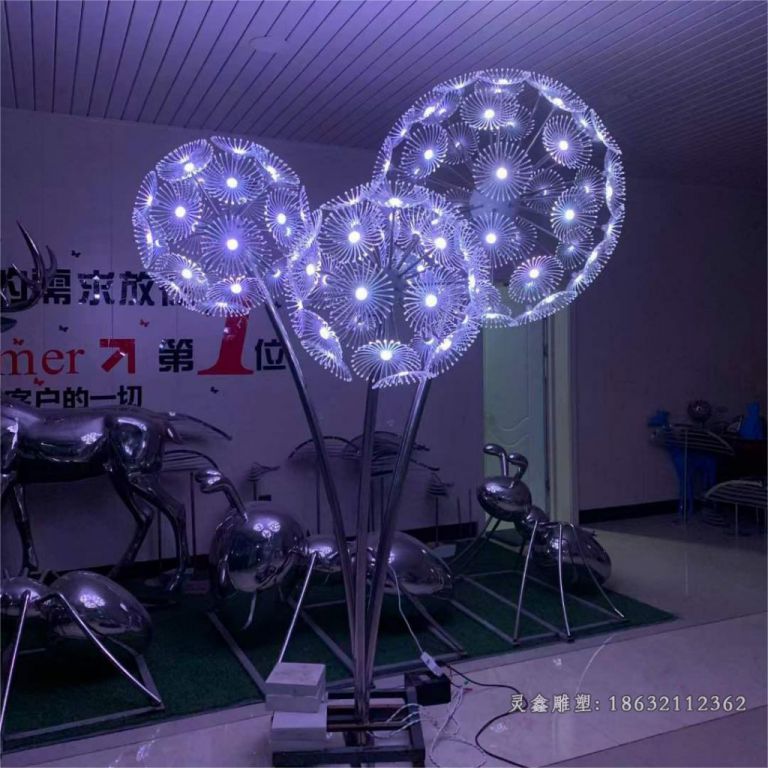 发光蒲公英不锈钢雕塑
