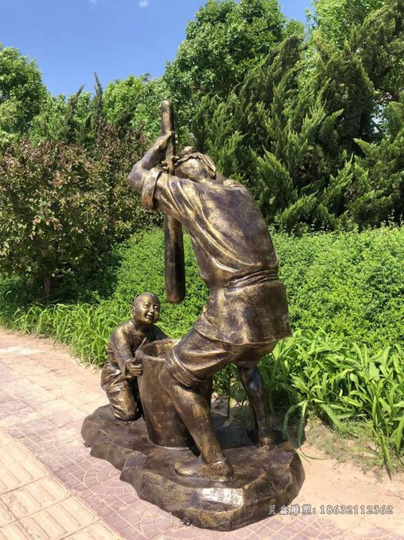 民俗文化打糍粑铜雕