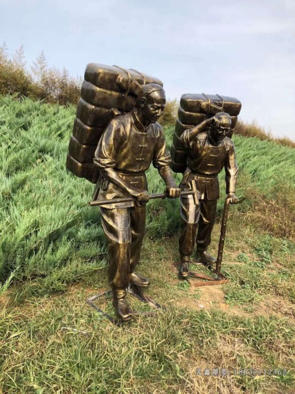 农耕文化人物铜雕
