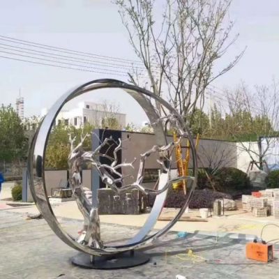 镜面不锈钢树枝雕塑