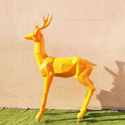 几何小鹿不锈钢雕塑