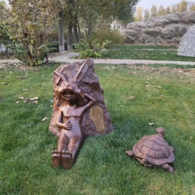 寓言故事龟兔赛跑铜雕