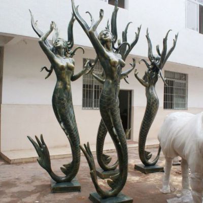 美人鱼舞蹈抽象铜雕