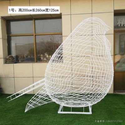 不锈钢镂空鸟动物雕塑