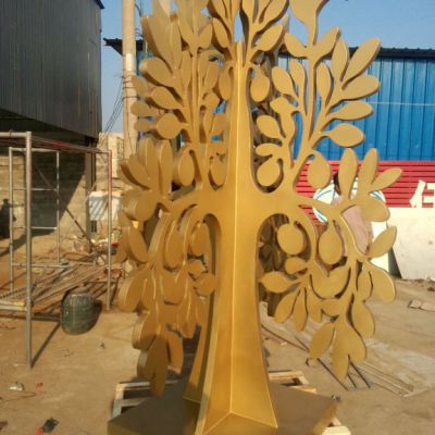 抽象不锈钢树景观雕塑