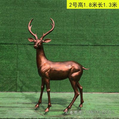叉角小鹿动物铜雕