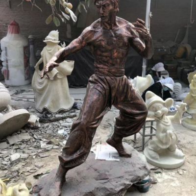 功夫之王李小龙人物铜雕